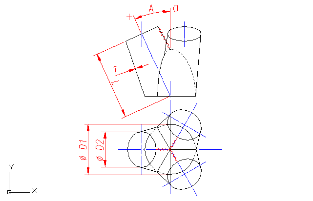 Pattern: triple Y - symmetric - round - oblique